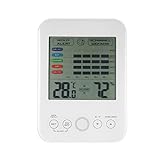 2023 Nuevo - Alarma de pantalla Alarma digital con higrómetro y herramientas LCD y mejoras para el hogar Hoto Tools, blanco, Talla única
