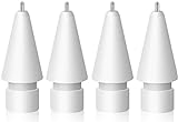 MEKO Paquete de 4 Puntas para Apple Pencil de 1ª/2ª Generación y Logitech Crayon, sin Desgaste, Punta Fina, Puntas de Repuesto Compatibles con iPad Pro/Air/Mini lápiz (Blanco, 0.72 mm)
