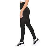 Loxdonz Leggings de cintura alta para mujer, con control de abdomen, elásticos, para entrenamiento, yoga, correr, pantalones deportivos, Negro -, Medium