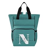 MCHIVER Bolsa de pañales personalizada, mochila de gran capacidad, bolsas de bebé personalizadas con bolsillos aislados, bolsa de maternidad para mamá, Verde azulado oscuro