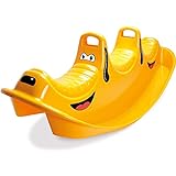 Dantoy 3 Persons Rocker and Seesaw, Durable Plastic with 3 Seats and Made in Denmark – Yellow Happy Dog