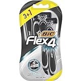 BIC Flex4 maquinillas de afeitar desechables para hombre, para un afeitado apurado y rápido, Blíster de 3+1 cuchillas de afeitar, Estándar