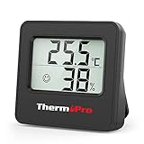 ThermoPro TP157 Termómetro Digital Casa - Preciso y Compacto, Medidor de Humedad con Indicador de Confort, Negro