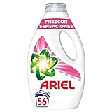Ariel Detergente Lavadora Liquido, 56 Lavados, Jabon Frescor Sensaciones, Limpieza Mejorada en Ciclos Mas Frios con la Exclusiva Tecnologia de limpieza en Frio