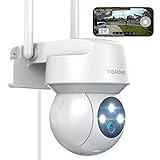 TOAIOHO 2K Cámara Vigilancia WiFi Exterior/Interior, Cámara Vigilancia, Visión Nocturna Colorida, Protección Completa de 360 °, Audio Bidireccional, Alerta de Movimiento, Android/iOS