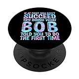 Divertidos regalos de Bob para el día del padre, divertido nombre de Bob para mejor amigo papá PopSockets PopGrip Intercambiable