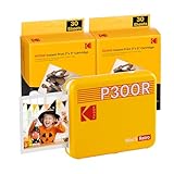 KODAK Mini 3 Retro 4PASS Impresora fotográfica portátil (7,6 x 7,6 cm) - Paquete con 68 Hojas, Amarillo