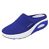 Zapatos Mujer Botines Negro Tacón Slip-On Knit Cushion Zapatos Support Walking Casual con Arch Comfort Outdoor Walking Orthopedic Air Mujer Zapatos Casual Zapatos Mujer Nuevo, azul, 40 EU