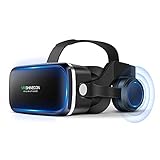 FIYAPOO Gafas VR con auriculares, auriculares de realidad virtual 3D VR para películas 3D, videojuegos, compatibles con smartphones Android de 4,7 a 6,6 pulgadas