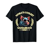 World's Coolest Pig Dad Papa - Mujeres Farmer Saddleback Camiseta