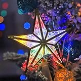 1 lámpara LED de estrella para árbol de Navidad, decoración de árbol de Navidad, suministros de Navidad, decoración de árbol de Navidad, decoración de Navidad, decoración de pentagrama, luces de