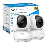 Tapo TP-Link C210(2-Pack) - Cámara IP WiFi 360° Cámara de Vigilancia 2K (3MP),Visión Nocturna Admite Tarjeta SD hasta 512 GB, Detección de Movimiento, Control Remoto, Compatible con Alexa