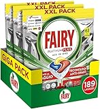 Fairy Platinum Plus pastillas para lavavajillas, limón, para una limpieza profunda contra la suciedad, que deja los platos limpios y brillantes, como nuevos, 1090 g